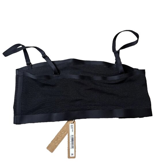 NWT Skims Sheer Bandeau Bra Black Women's Size Medium Side Boning Non-Slip #198 - Picture 2 of 6